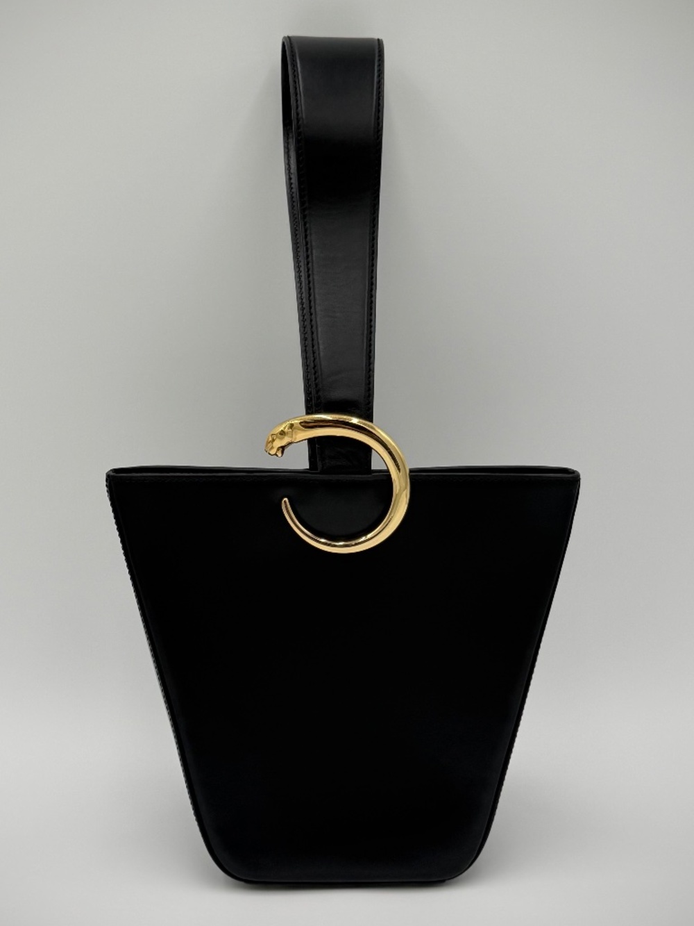 Cartier Panthère Bucket Bag — Black Calfskin